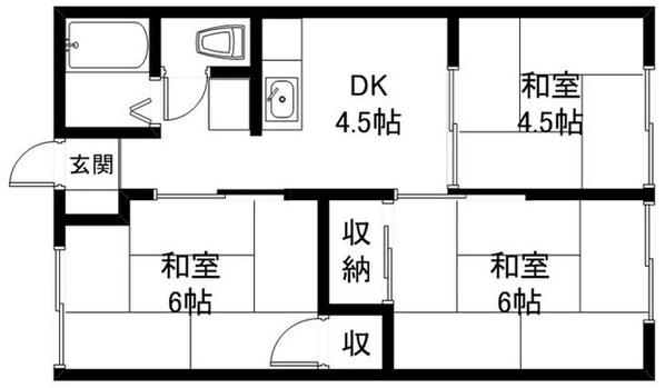 ハイツ物部の物件間取画像